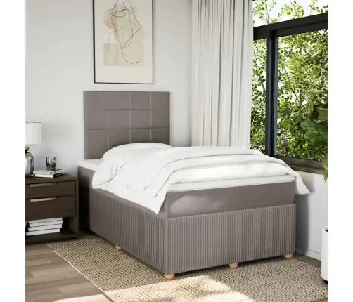 Lova Su Spyruoklėmis Ir Čiužiniu, Taupe, 120X190cm Audinys