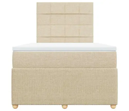 Atsperu Gulta Ar Matraci, Krēmkrāsas Audums, 120X190 Cm Vidaxl