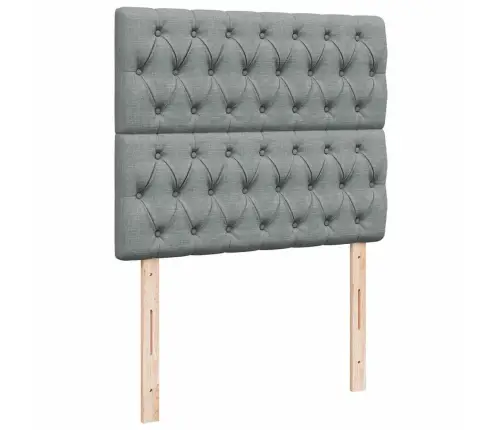 Atsperu Gulta Ar Matraci, Gaiši Pelēka Audums, 120X190 Cm Vidaxl