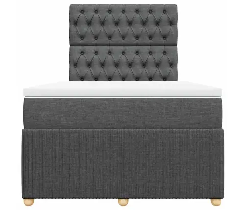 Atsperu Gulta Ar Matraci, Tumši Pelēka Audums, 120X190 Cm Vidaxl