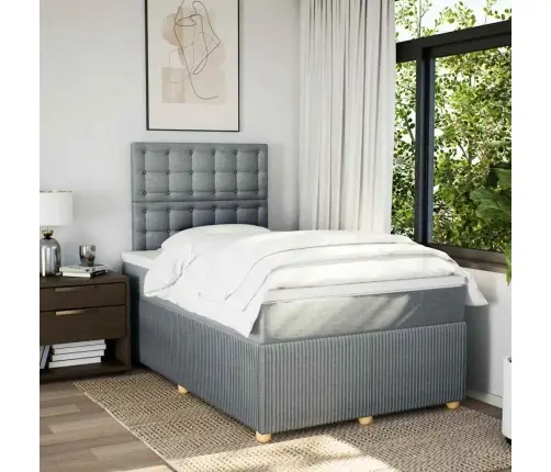 Kontinentaalvoodi Madratsiga, Helehall, 120 X 190 cm Kangas