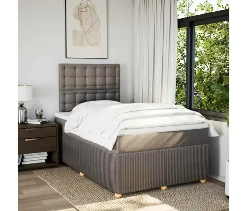 Lova Su Spyruoklėmis Ir Čiužiniu, Taupe, 120X190cm Audinys