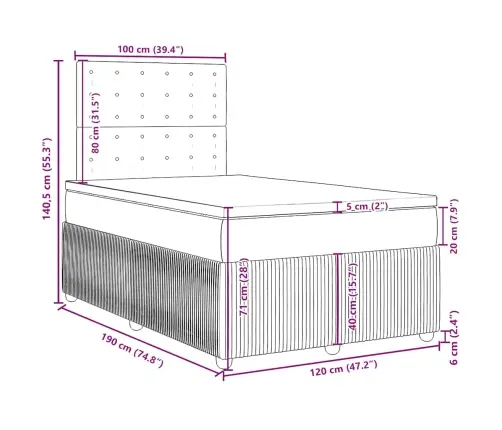 Lova Su Spyruoklėmis Ir Čiužiniu, Taupe, 120X190cm Audinys