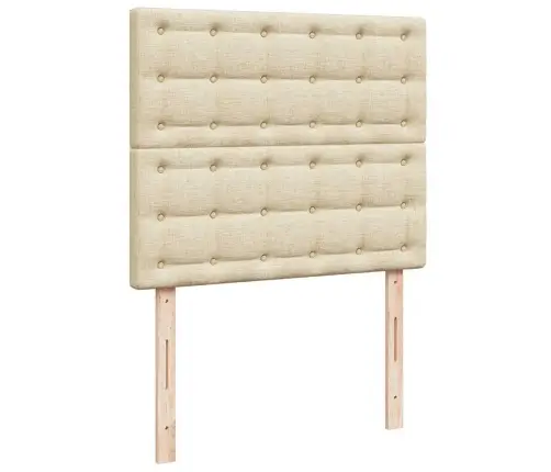 Lova Su Spyruoklėmis Ir Čiužiniu, Kreminė, 120X190cm Audinys