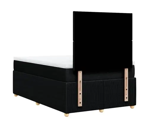 Lova Su Spyruoklėmis Ir Čiužiniu, Juoda, 120X200 cm Audinys