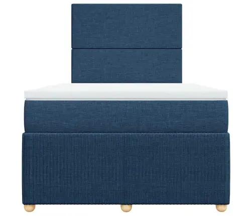 Lova Su Spyruoklėmis Ir Čiužiniu, Mėlyna, 120X200 cm Audinys