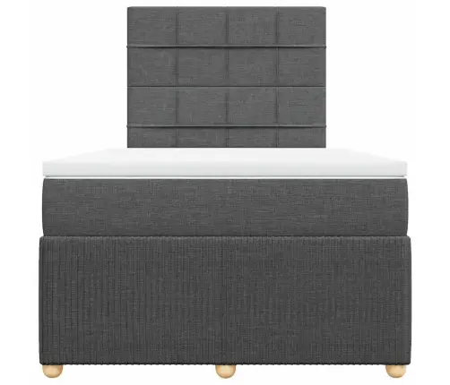 Lova Su Spyruoklėmis Ir Čiužiniu, Tamsiai Pilka, 120X200 Cm