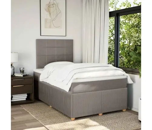 Lova Su Spyruoklėmis Ir Čiužiniu, Taupe, 120X200 cm Audinys