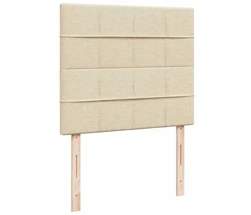 Atsperu Gultas Rāmis Ar Matraci, Krēmkrāsas, 120X200 Cm, Audums Vidaxl