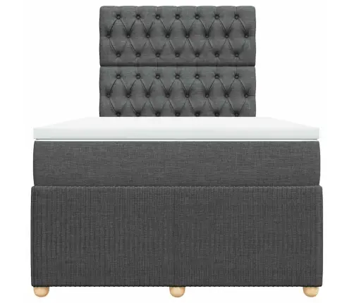 Atsperu Gulta Ar Matraci, Tumši Pelēka Audums, 120X200Cm Vidaxl