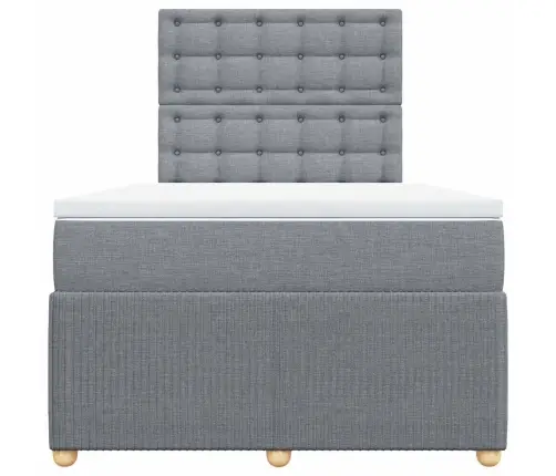 Atsperu Gulta Ar Matraci, Gaiši Pelēka Audums, 120X200Cm Vidaxl