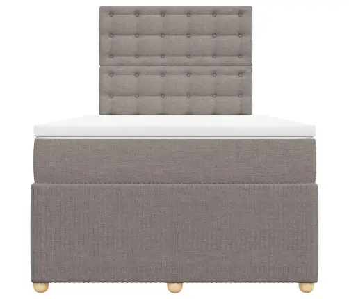 Atsperu Gultas Rāmis Ar Matraci, Pelēkbrūns, 120X200 Cm, Audums Vidaxl