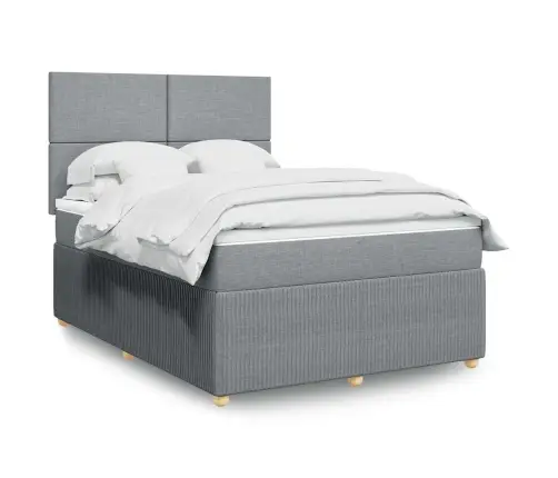 Kontinentaalvoodi Madratsiga, Helehall, 140X190 cm Kangas