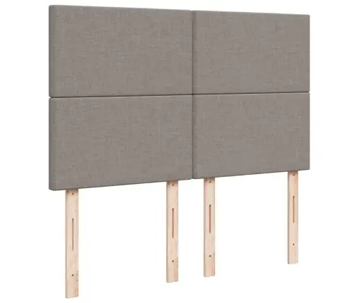 Atsperu Gulta Ar Matraci, Pelēkbrūns Audums, 140X190 Cm Vidaxl