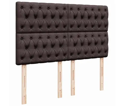 Atsperu Gultas Rāmis Ar Matraci, Tumši Brūna, 140X190Cm, Audums Vidaxl