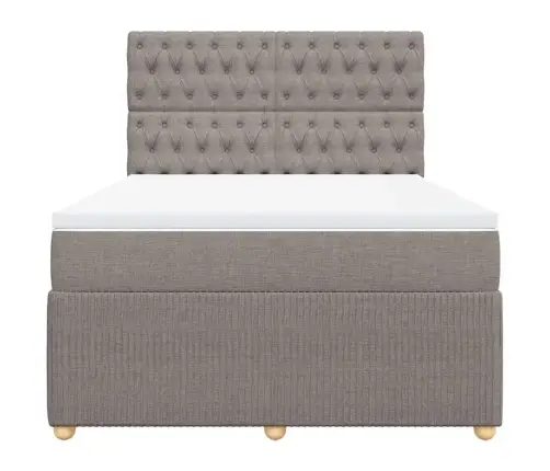 Lova Su Spyruoklėmis Ir Čiužiniu, Taupe, 140X190 cm Audinys