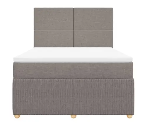 Lova Su Spyruoklėmis Ir Čiužiniu, Taupe, 140X200 cm Audinys