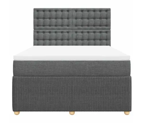 Lova Su Spyruoklėmis/Čiužiniu,Tamsiai Pilka, 140X200cm Audinys