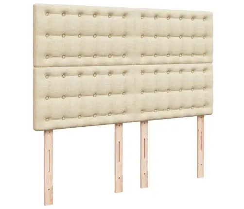 Atsperu Gulta Ar Matraci, Krēmkrāsas, 140X200 Cm, Audums Vidaxl