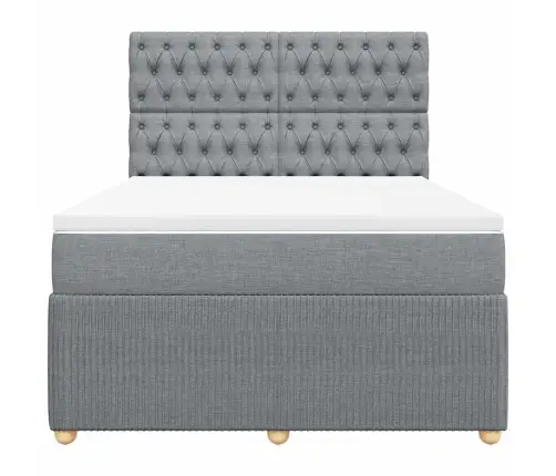 Lova Su Spyruoklėmis Ir Čiužiniu, Pilka, 160X200cm Audinys