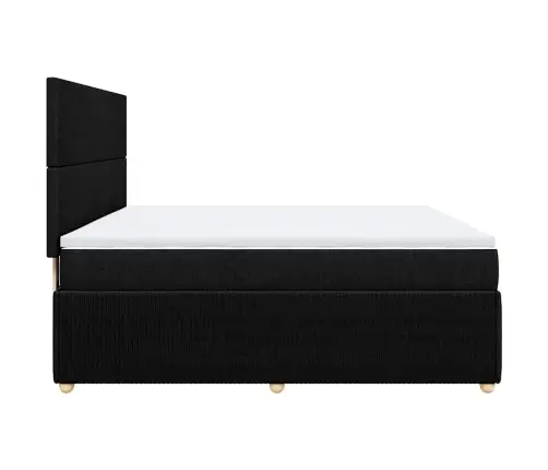 Atsperu Gulta Ar Matraci, Melns, 180X200 Cm, Audums Vidaxl