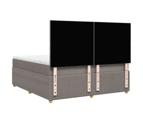 Lova Su Spyruoklėmis Ir Čiužiniu, Taupe, 180X200 cm Audinys