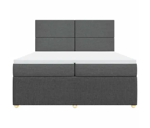 Lova Su Spyruoklėmis Ir Čiužiniu, Tamsiai Pilka, 200X200 Cm