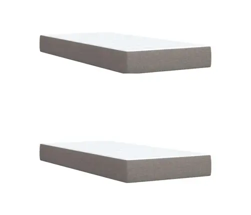 Atsperu Gultas Rāmis Ar Matraci, Pelēkbrūns, 200X200 Cm, Audums Vidaxl
