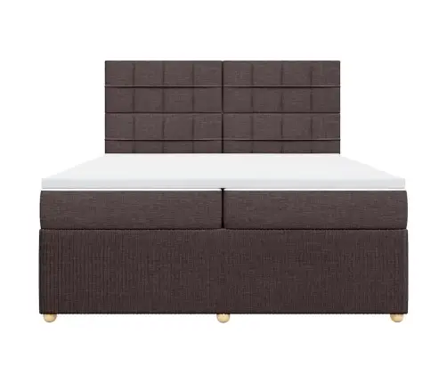 Lova Su Spyruoklėmis Ir Čiužiniu, Ruda, 200X200 cm Audinys