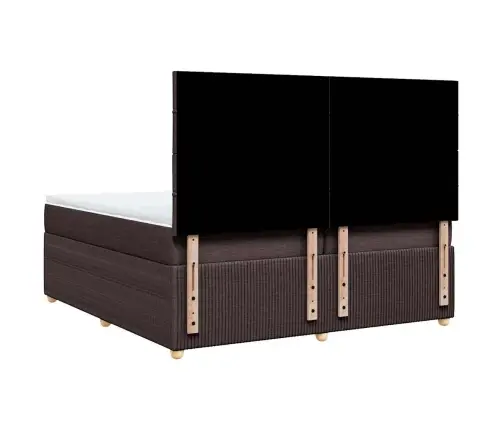 Lova Su Spyruoklėmis Ir Čiužiniu, Ruda, 200X200 cm Audinys