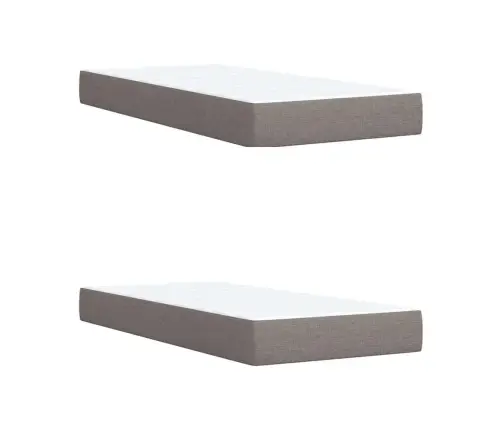 Atsperu Gultas Rāmis Ar Matraci, Pelēkbrūns, 200X200 Cm, Audums Vidaxl
