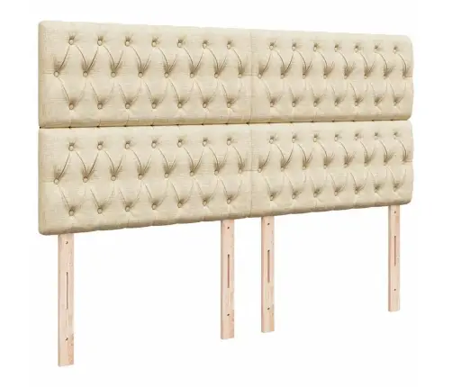 Atsperu Gultas Rāmis Ar Matraci, Krēmkrāsas Audums, 200X200 Cm Vidaxl