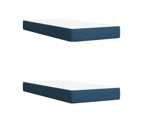 Atsperu Gultas Rāmis Ar Matraci, Zils Audums, 200X200 Cm Vidaxl