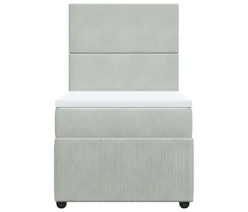 Atsperu Gulta Ar Matraci, Gaiši Pelēka Samts, 80X200 Cm Vidaxl