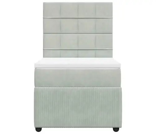 Kontinentaalvoodi Madratsiga, Helehall, 80X200 cm Samet