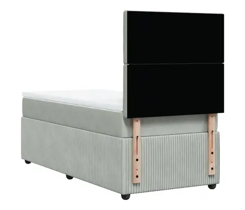 Atsperu Gulta Ar Matraci, Gaiši Pelēka Samts, 80X200 Cm Vidaxl