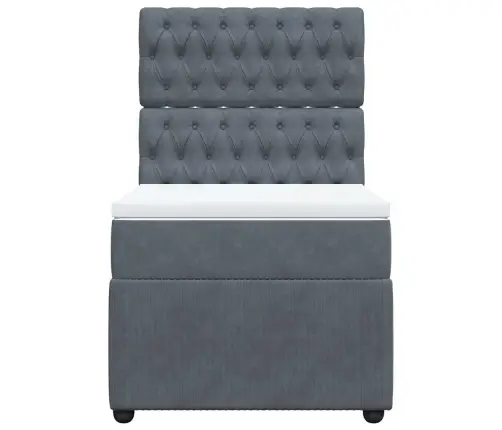 Kontinentaalvoodi Madratsiga, Tumehall, 90X190 cm Samet