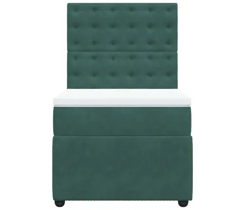 Kontinentaalvoodi Madratsiga, Tumeroheline, 90X190 cm Samet