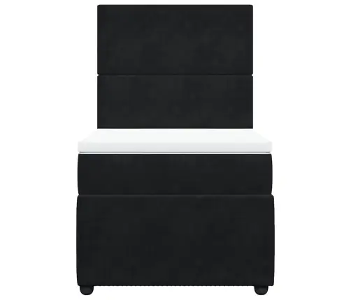 Atsperu Gulta Ar Matraci, Melna Samts, 90X200 Cm Vidaxl