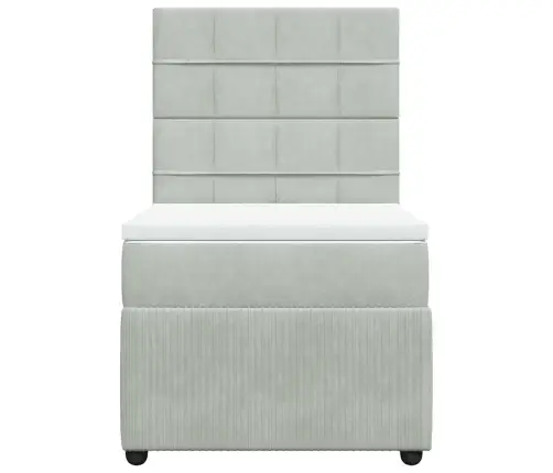 Kontinentaalvoodi Madratsiga, Helehall, 90X200 cm Samet