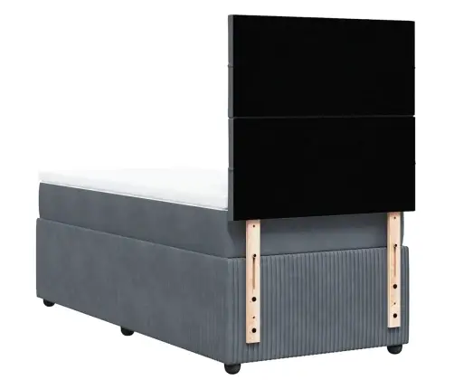 Kontinentaalvoodi Madratsiga, Tumehall, 90X200 cm Samet