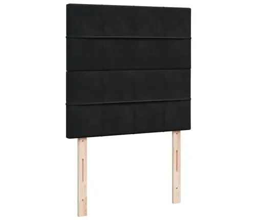 Kontinentaalvoodi Madratsiga, Must, 90X200 cm Samet