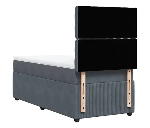 Kontinentaalvoodi Madratsiga, Tumehall, 90X200 cm Samet