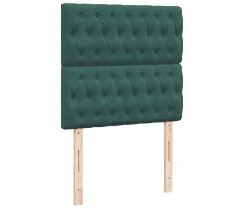 Atsperu Gulta Ar Matraci, Tumši Zaļš Samts, 90X200 Cm Vidaxl