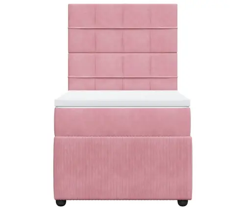 Kontinentaalvoodi Madratsiga, Roosa, 100X200 cm Samet