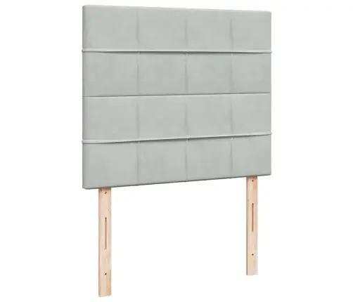 Atsperu Gulta Ar Matraci, Gaiši Pelēka Samts, 120X190 Cm Vidaxl