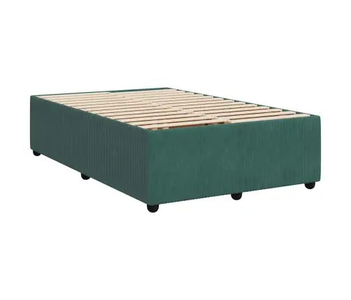 Atsperu Gulta Ar Matraci, Tumši Zaļš Samts, 120X190 Cm Vidaxl