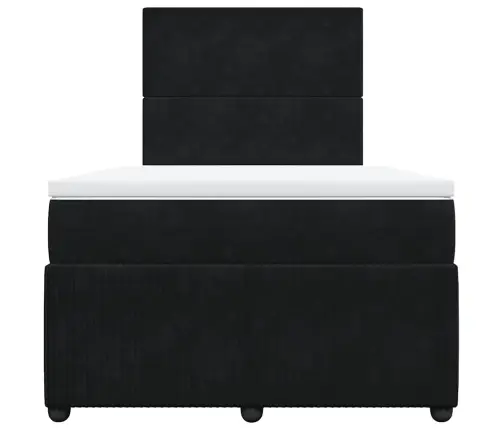 Atsperu Gulta Ar Matraci, Melna Samts, 120X200 Cm Vidaxl