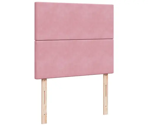 Atsperu Gulta Ar Matraci, Rozā Samts, 120X200 Cm Vidaxl