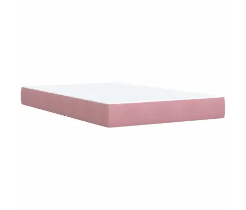 Atsperu Gulta Ar Matraci, Rozā Samts, 120X200 Cm Vidaxl